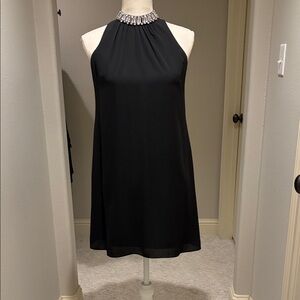 Laundry By Shelli Segal Black Mini Dress with Silver Embellishments